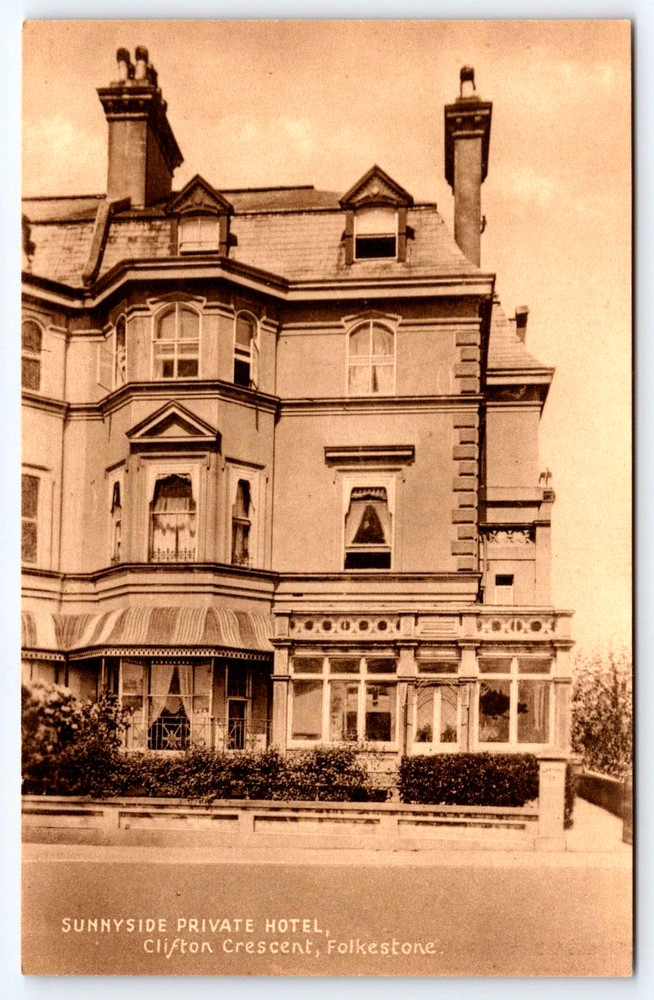 Vintage Old Antique Postcard Picture Clifton Hotel Building Folkestone England