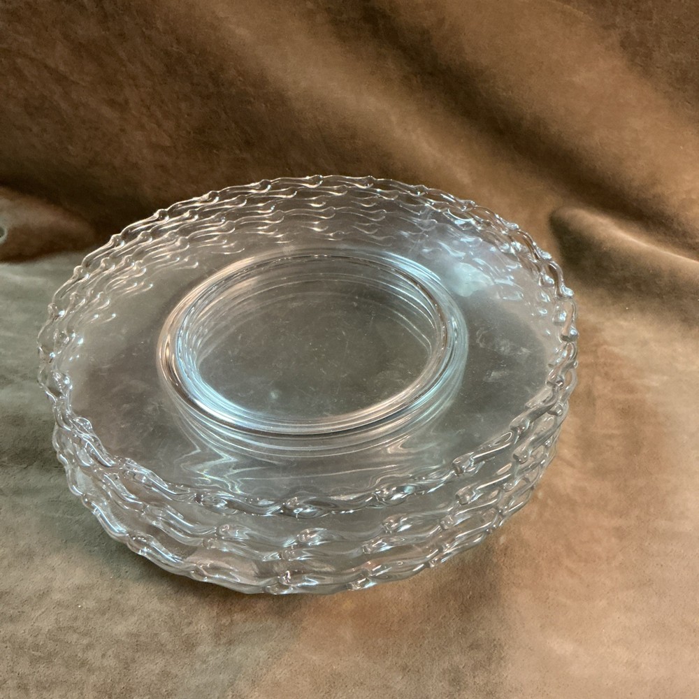 Vintage 1950s Fostoria glass Century pattern 8 1/2 inch plate a lot of six piece