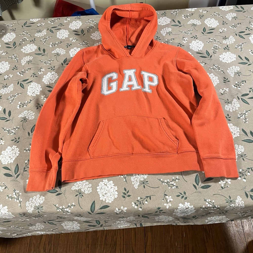 Vintage Gap Hoodie Women’s Size Medium Orange Y2K Preppy Casual
