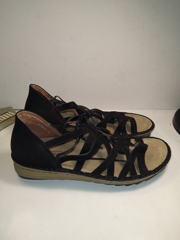 Naot Yarrow Black Leather Strappy Sandal Women's sz 11(42)