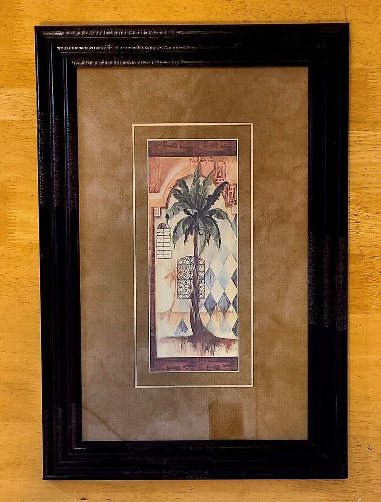 Ja Hawkins Palm Tree Print Signed 19 X 13 Framed Matted