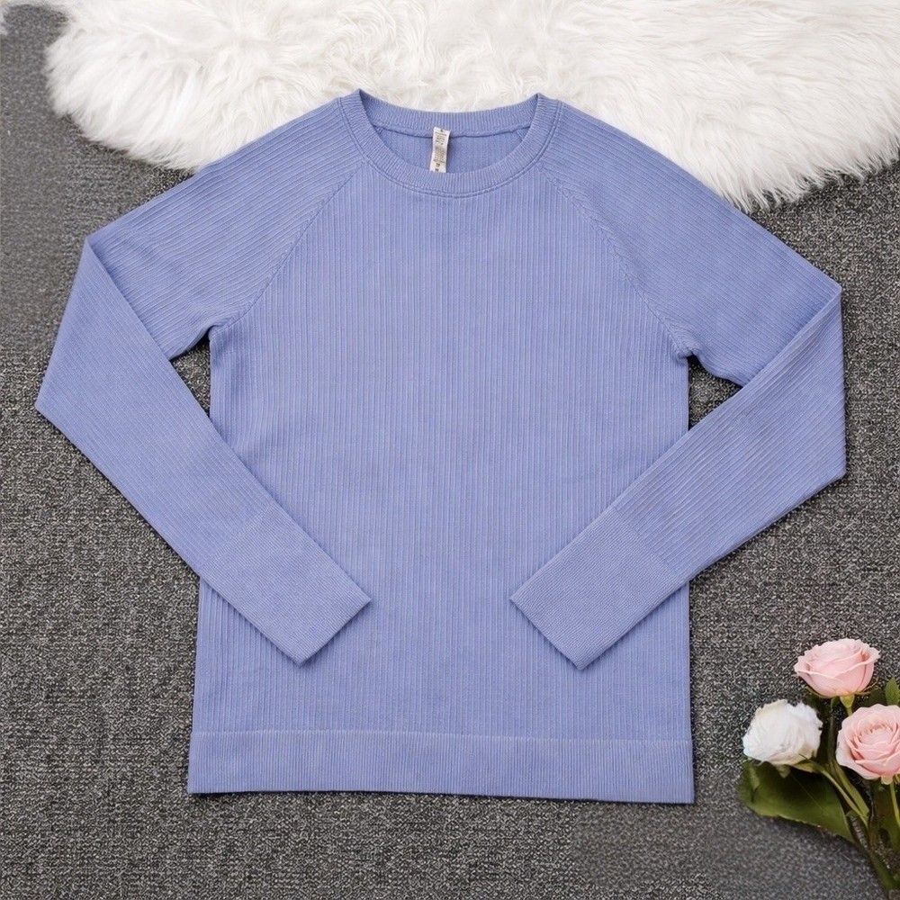 Lululemon Rest Less Pullover Ribbed Long Sleeve Top Size 10 Performance Training