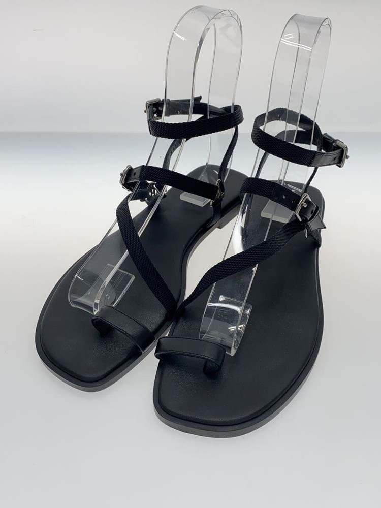 Authentic HERMES Gossip Sandal Black Leather EU 38 Preowned