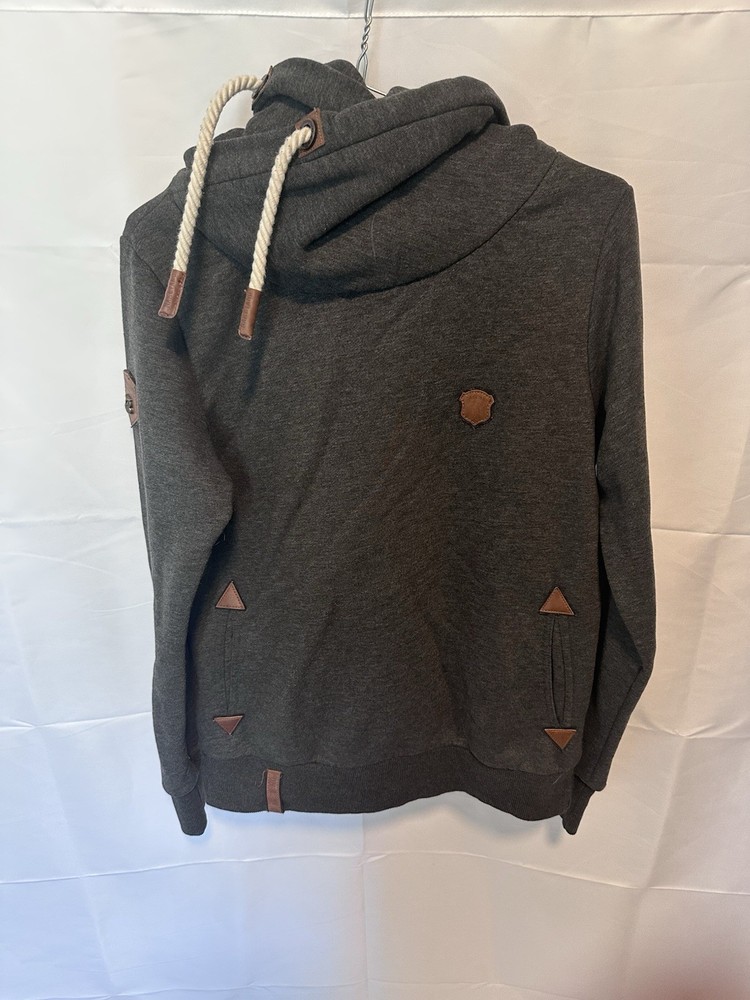 Naketano Hoodie Womens L Black Pullover Cowl Neck Sweatshirt Camp Outdoor
