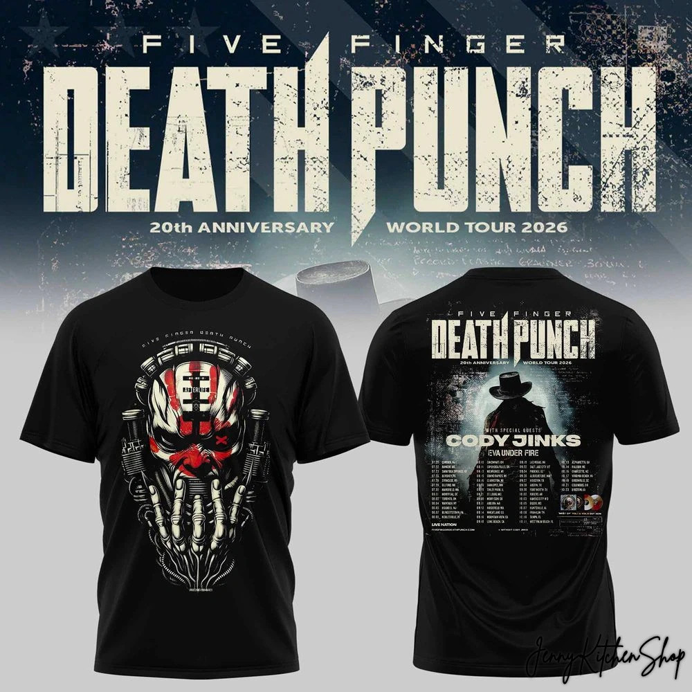 Five Finger Death Punch 20th Anniversary 2026 Tour Shirt Z244