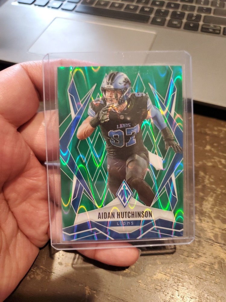 2025 Phoenix Football Aidan Hutchinson #21 Green Seismic 10/25 Detroit Lions