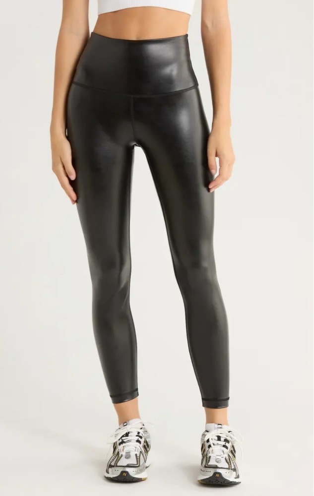 90 Degree by Reflex Disco Fever Liquid Faux Leather High Waist Ankle Leggings M
