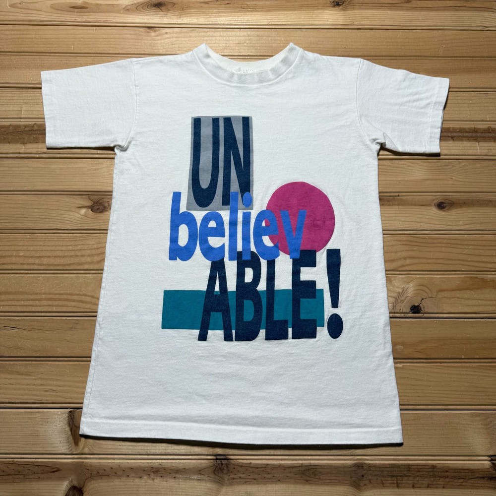 Vintage 80s Unbelievable Single Stitch Graphic T-Shirt USA Made Men's - One Size