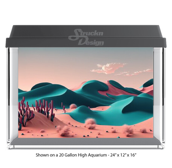 Abstract Sand Dunes Teal Polyester Aquarium Background for Fish Tanks-image