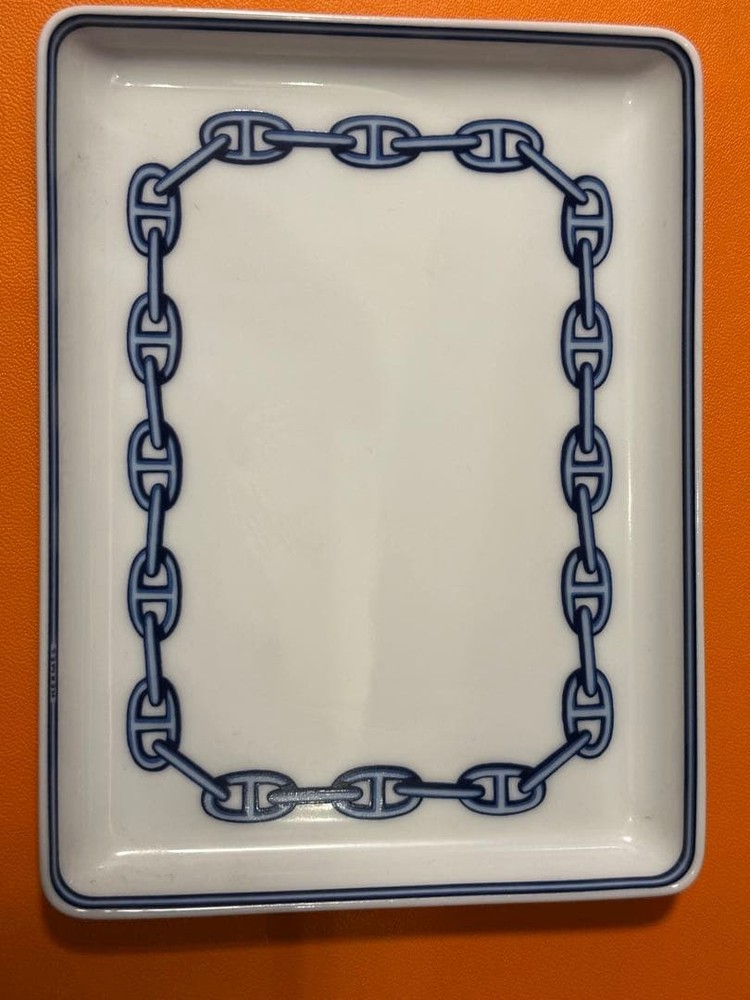 Hermès Chaine d'Incre Square Plate Ceramic Display Only Unused