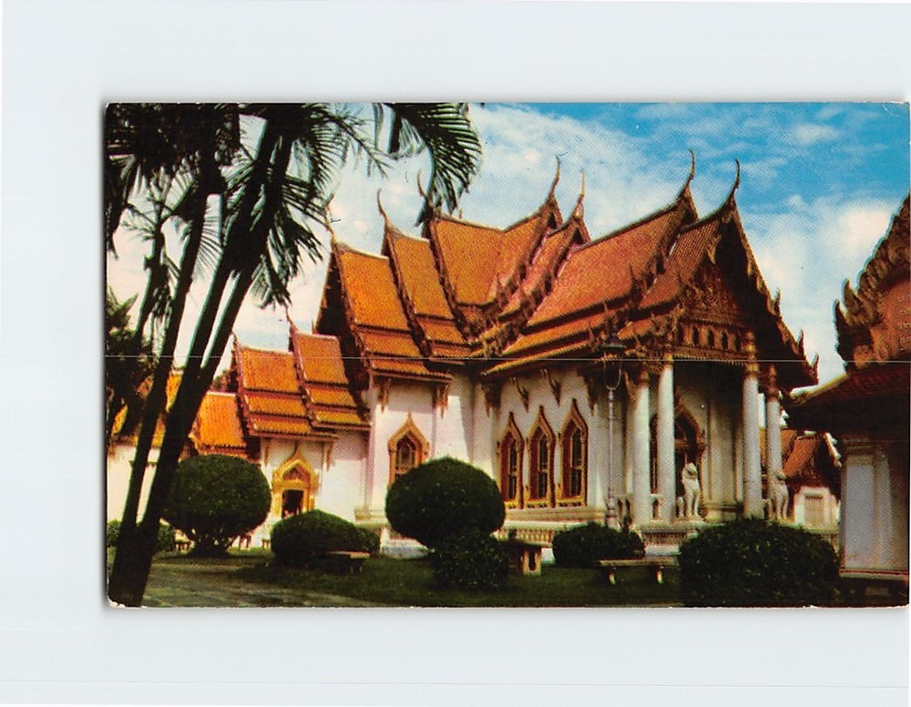 Postcard Scene of the chapel of Wat Benchamabopitr Bangkok Thailand