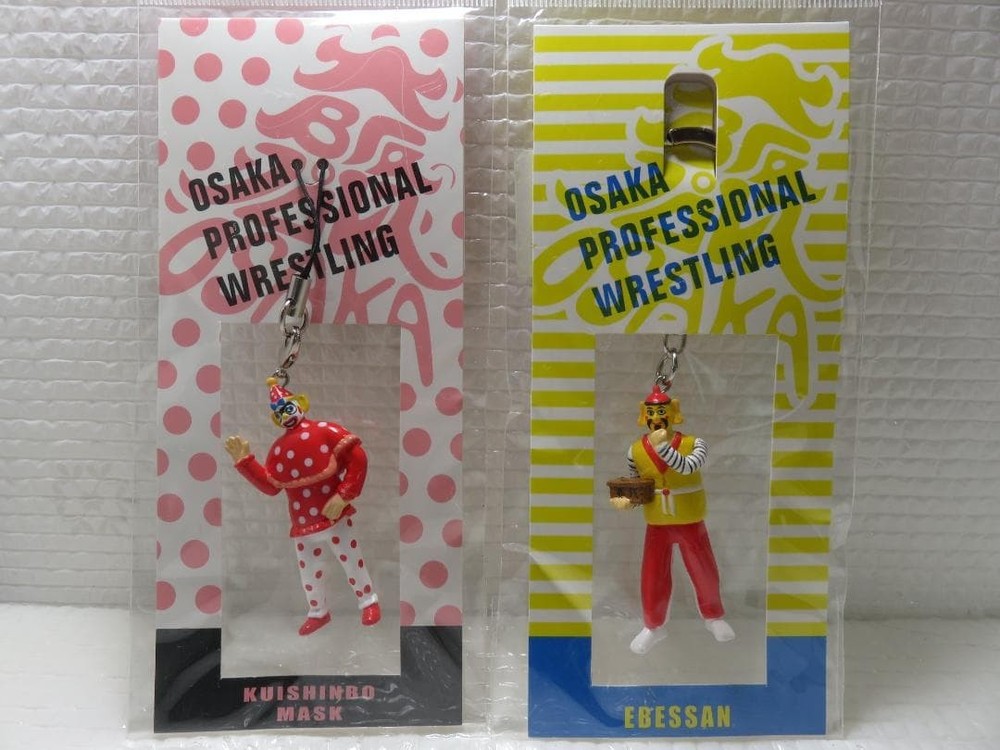Osaka Pro Wrestling Kuishinbou Kamen Ebisusan Keychain Strap Unused