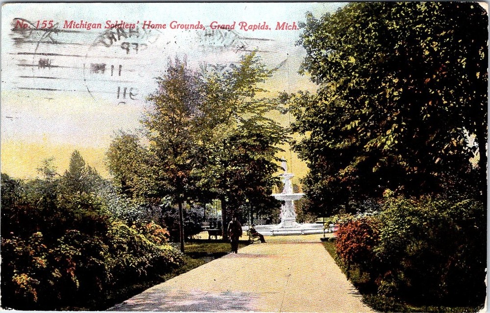 1911, Michigan Soldiers Home Grounds, GRAND RAPIDS, MI Postcard - Will P. Canaan