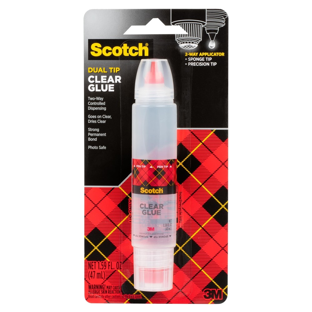 Scotch Clear Glue in 2-Way Applicator, 1.6 oz, Photo Safe and Non-Toxic (6050)