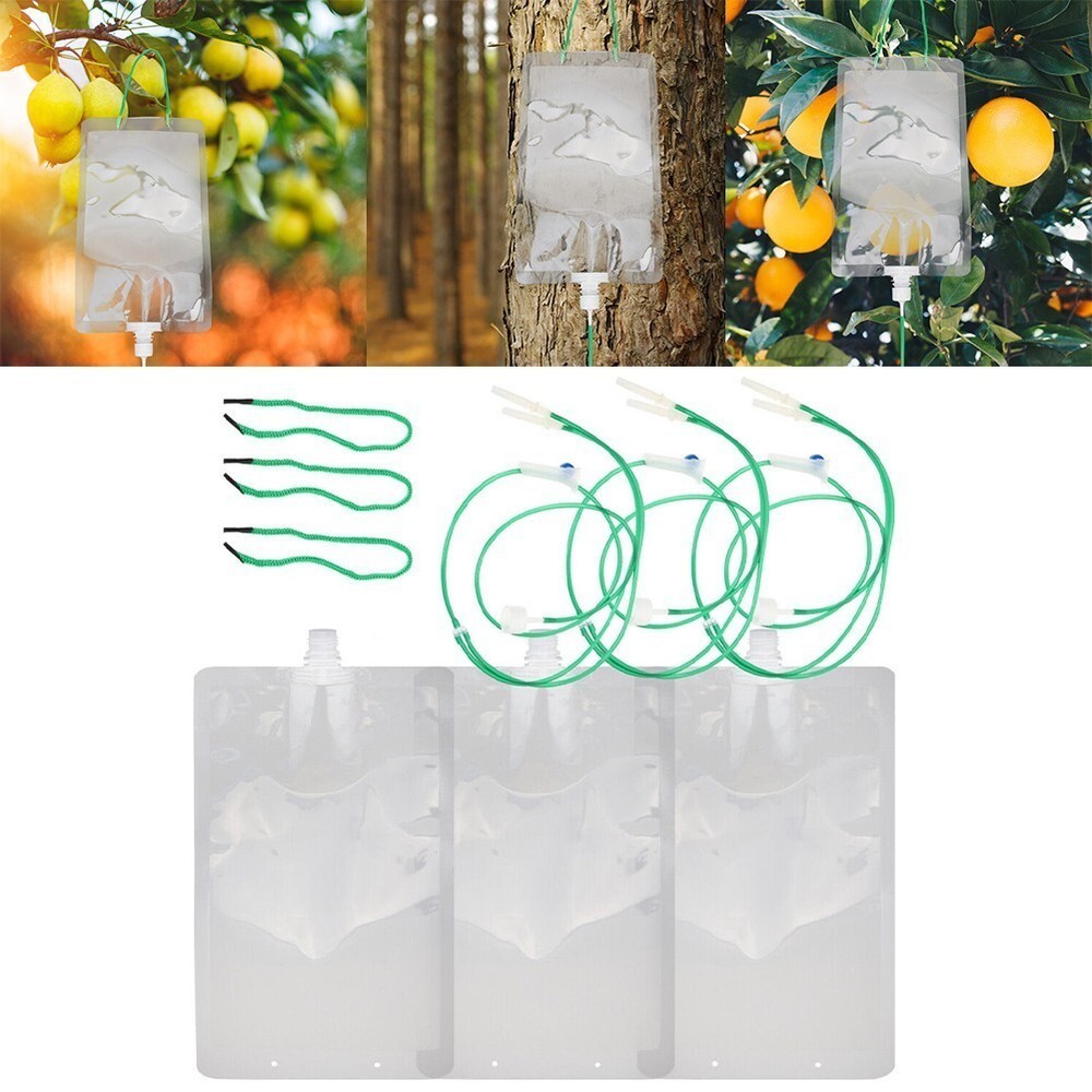 3 Sets Gardening Infusion Bag Iv Saline Bags Dripping Water drip irrigation bag