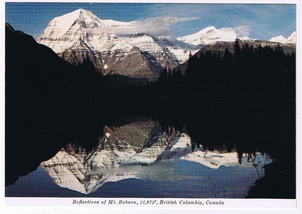Postcard Reflections Of Mt Robson Canadian Rockies British Columbia
