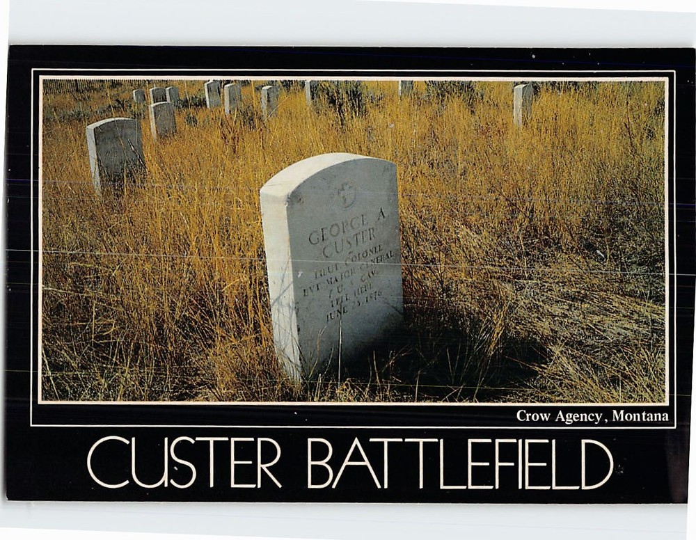 Postcard Custer Battlefield National Monument Crow Agency Montana USA