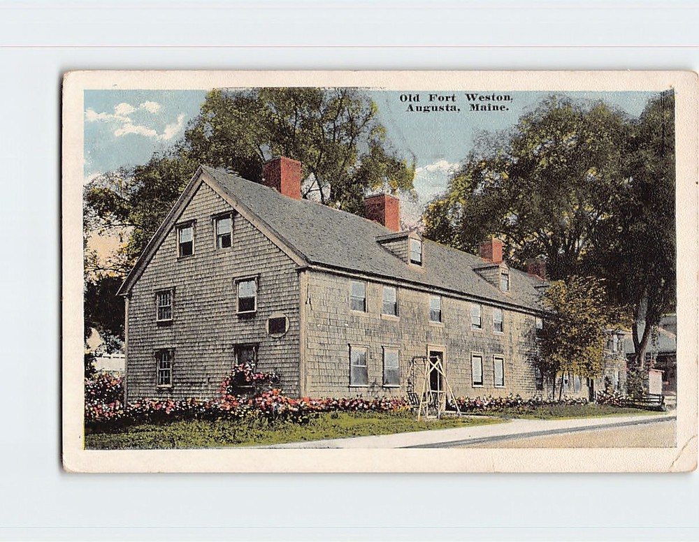Postcard Old Fort Weston Augusta Maine USA
