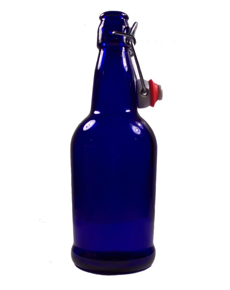 16 oz. Cobalt Blue Bottles EZ Cap Flip Top Home Brewing Growlers (2 Bottles)