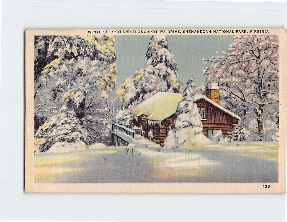 Postcard Winter Skyland Along Skyline Drive Shenandoah National Park Virginia