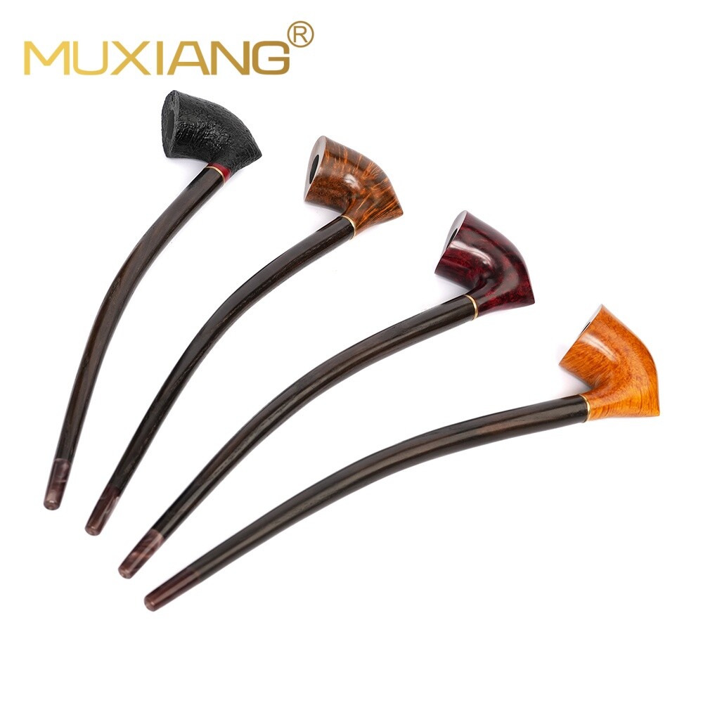 MUXIANG Gandalf Briar Wooden Churchwarden Tobacco Pipe 9mm Reading Smoking Pipe
