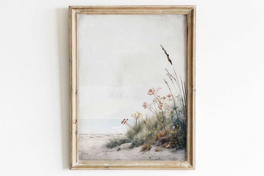 Rustic Ocean Painting Beach Wall Art Serene Beach Decor Coastal Home Decor