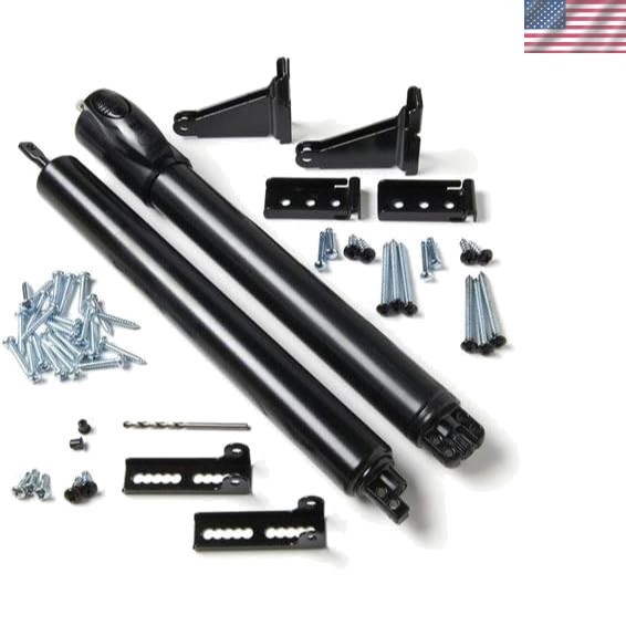 Metal Storm Door Closer Kit - Top & Bottom Black Closers for Easy Operation