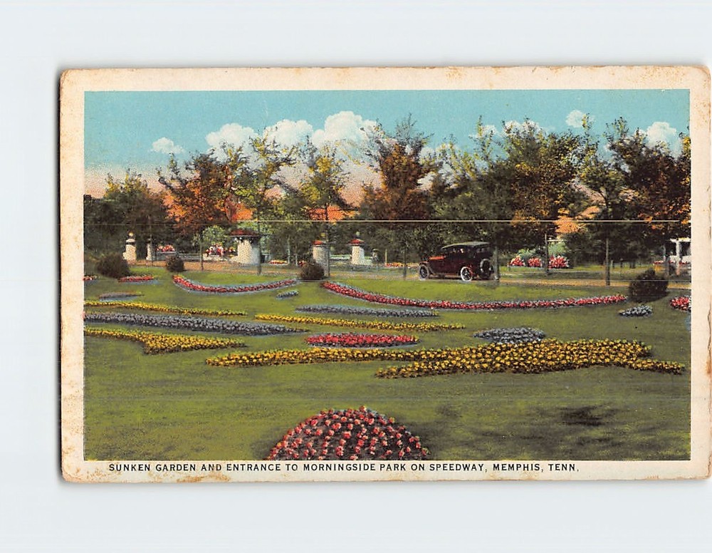 Postcard Sunken Garden And Entrance To Morningside Park Memphis Tennessee USA