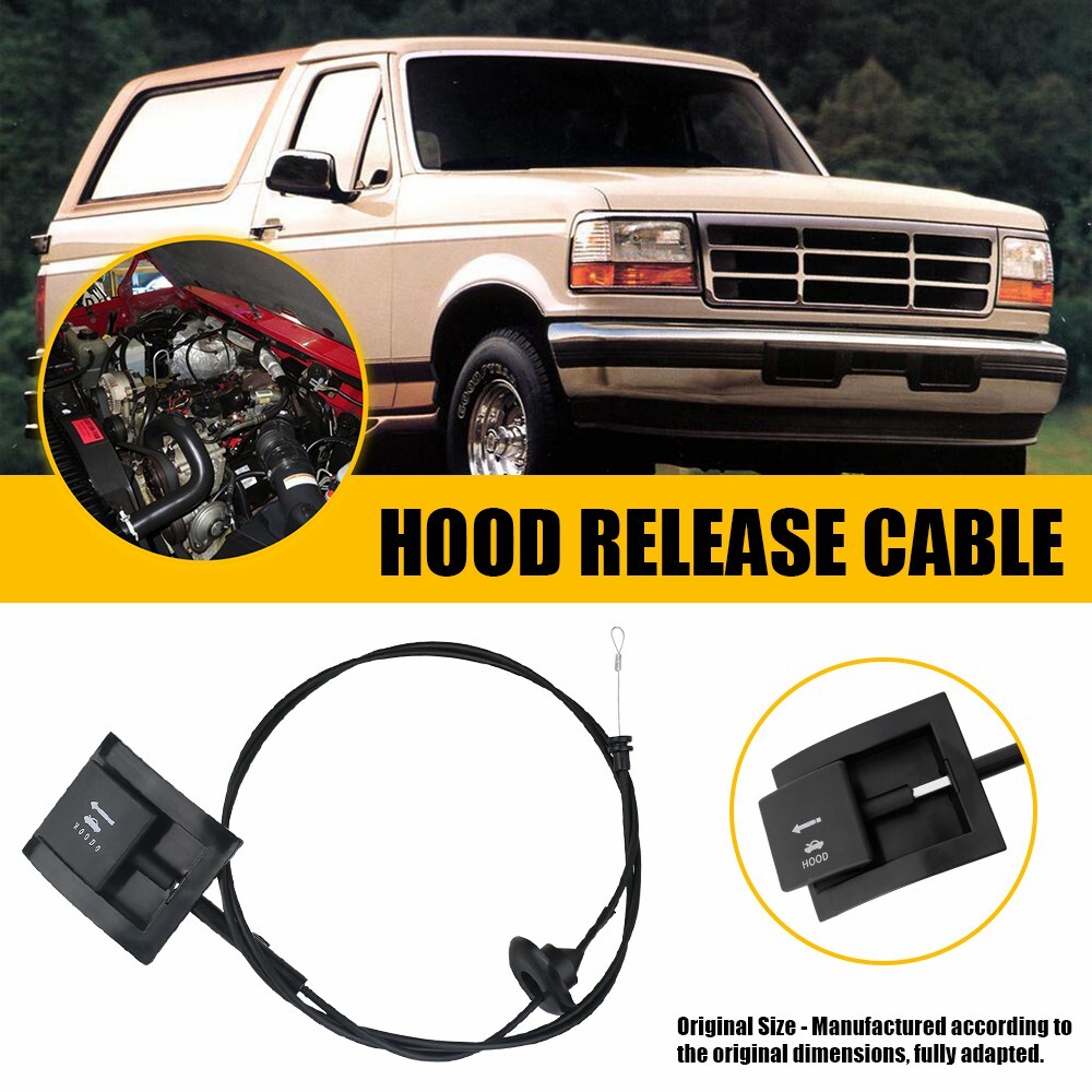 New Hood Latch Release Cable w/Handle Fits 1992-97 Ford Trucks F-Series & Bronco