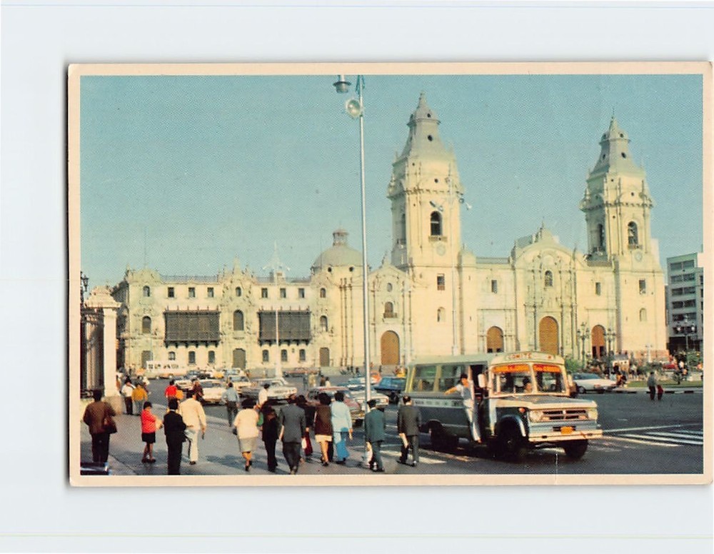 Postcard Cathedral & Archbishop's Palace Lima Peru