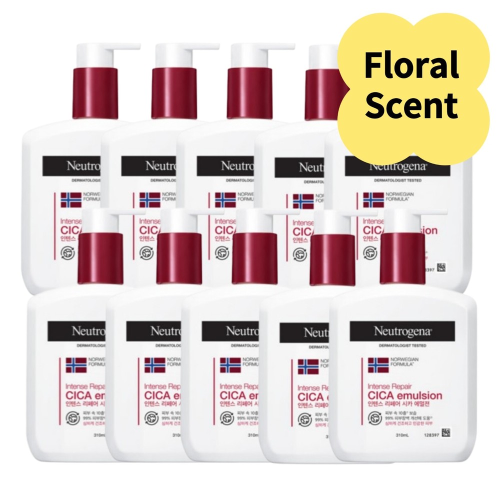 Neutrogena Intense Repair Cica Emulsion 10.48oz 10 Pack Floral Scent Fast Shipping