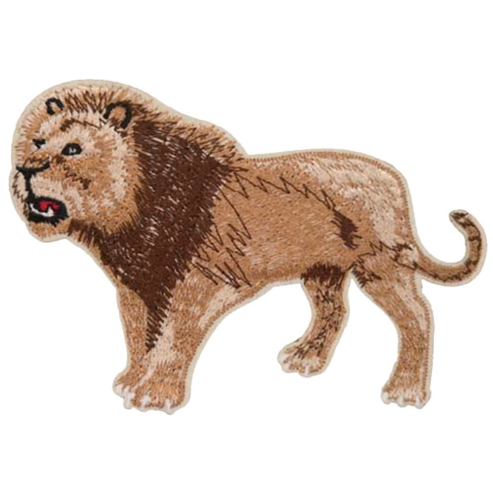 American Lion Patch Embroidered iron-on Applique Ice Age Prehistoric Animals