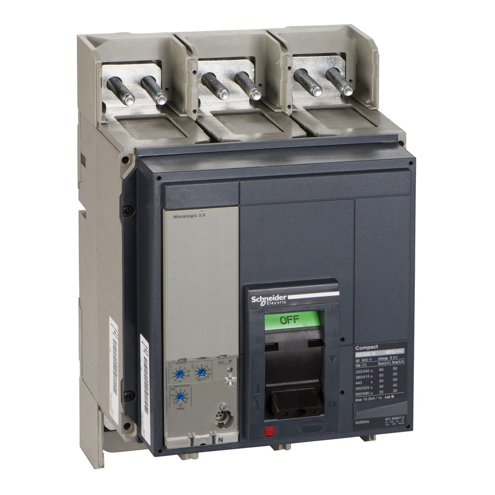 Schneider NS12NX3F20FFAX MCCB 1250A NX 3P MLG 2.0 FIXED, Include