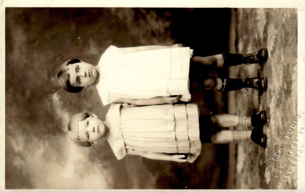C1910 Smith Studio Allentown PA Edwardian Children Real Photo Postcard RPPC