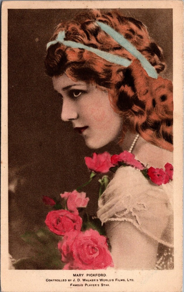 Mary Pickford Portrait Postcard J. D. Walker's World's Films England
