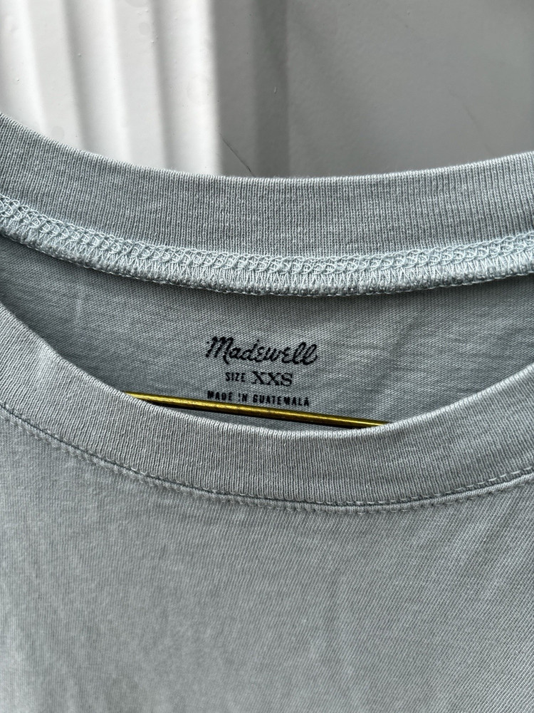 Madewell Women's Gray Solid Crew Neck Short Sleeve T-Shirt XXS Regular