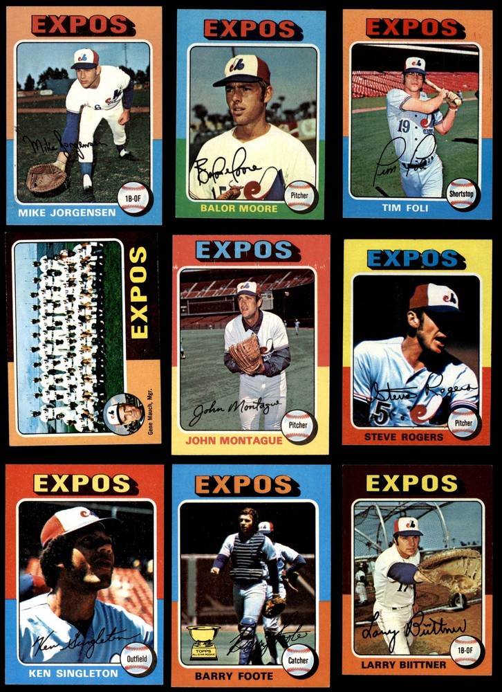 1975 Topps MINI Montreal Expos Near Team Set 6 - EX/MT 6620051