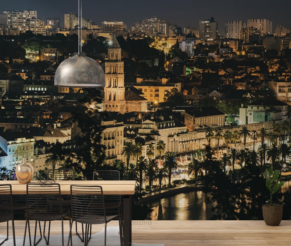 3D City Architecture Night View Wall Murals Wallpaper Murals Wall Sticker