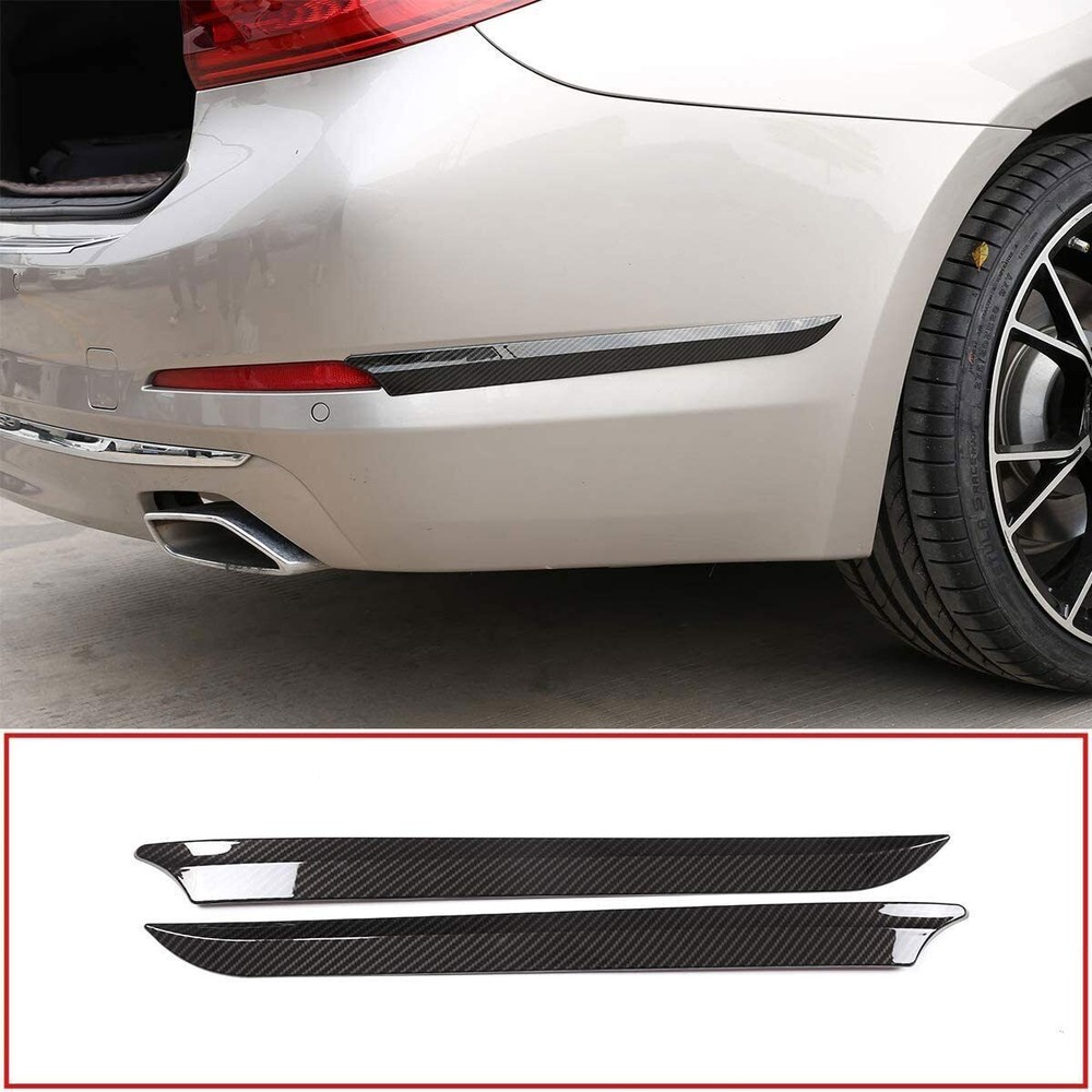 For BMW 5 Series G30 G31 ABS Carbon Rear Bumper Corner Molding Cover Trim 17-22