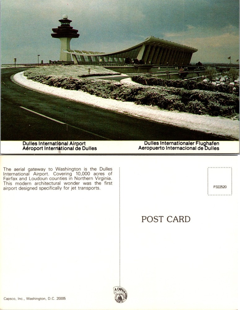Dulles International Airport Terminal Virginia Postcard