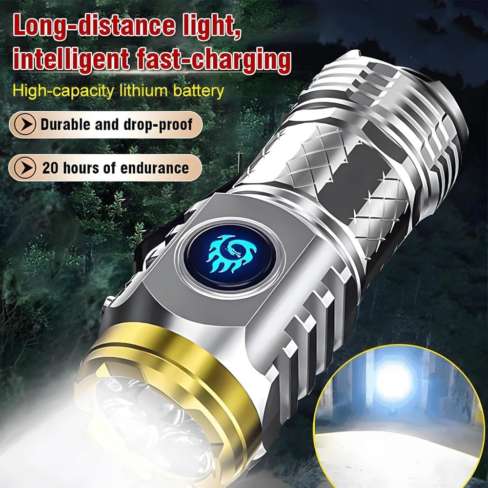 Three-Eyed Monster Mini Flash Super Power Flashlight Handheld Pocket Flashlight