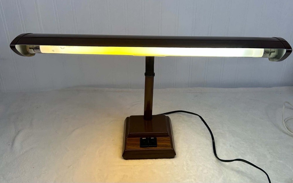 Vintage Underwriters Laboratories Gooseneck Desk Lamp Brown MCM 19