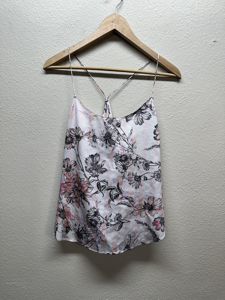 Victoria’s Secret Satin Camisole Racerback Tank Pink Floral Y2K Size Medium