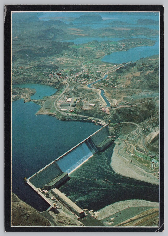 State View~Air View Grand Coulee Dam Washington~Continental Postcard