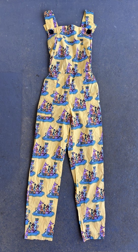 NOOWORKS Amazing Dogs AOP Overalls.XS/yellow.MINT Condition