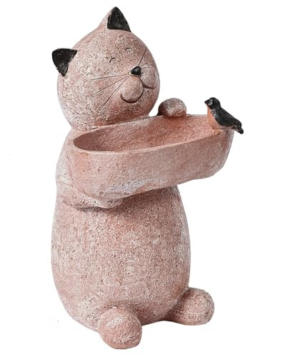 Cat Garden Statue Outdoor Decor Sculptures 12.3 Inch Height Figurine Gardening