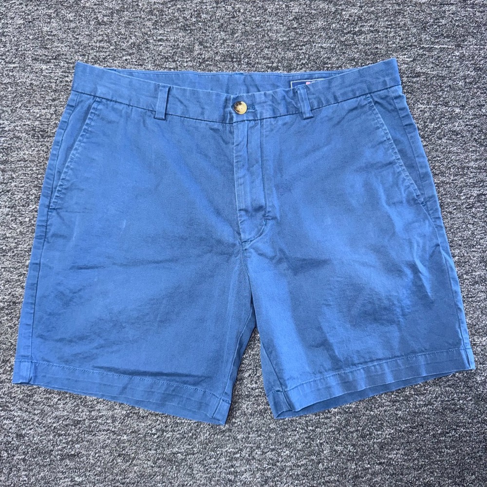 Vineyard Vines Casual Khaki Chino Preppy Shorts Mens - Sz 34 Blue