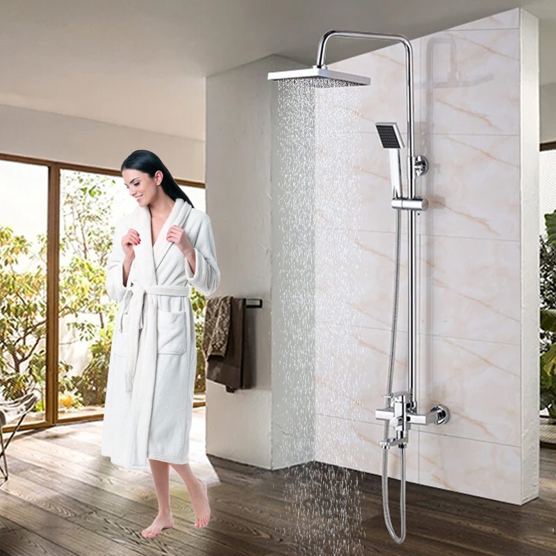 Chrome Bathroom Shower Faucet System Set 8