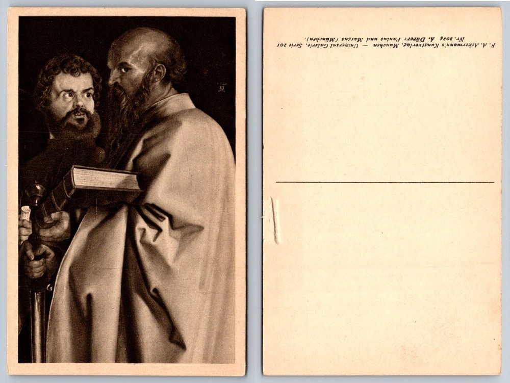 Albrecht Dürer Paulus & Marcus Art Postcard F. A. Ackermann's Kunstverlag