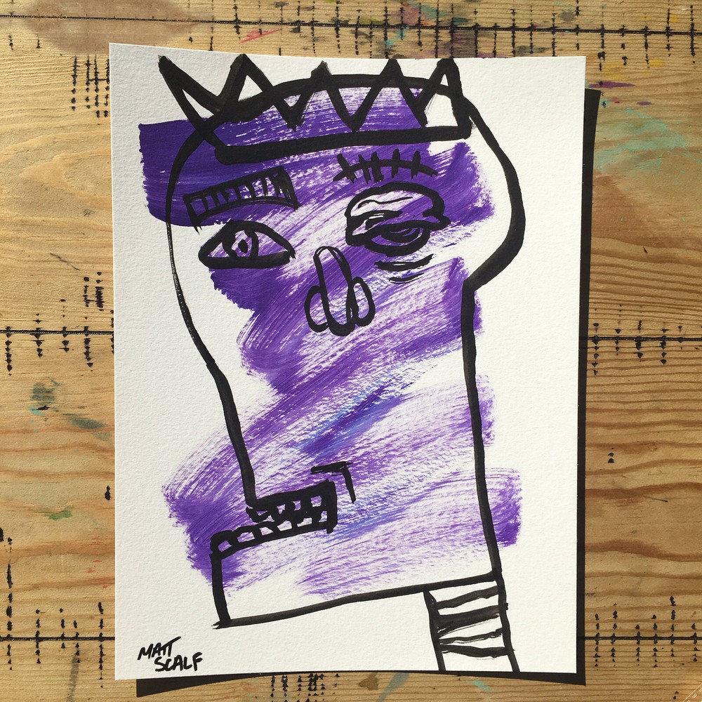 Matt Scalf Face Abstract Street Pop Art Graffiti ORIGINAL PAINTING 9x12 Modern